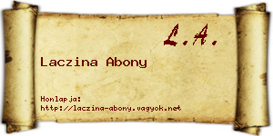 Laczina Abony névjegykártya